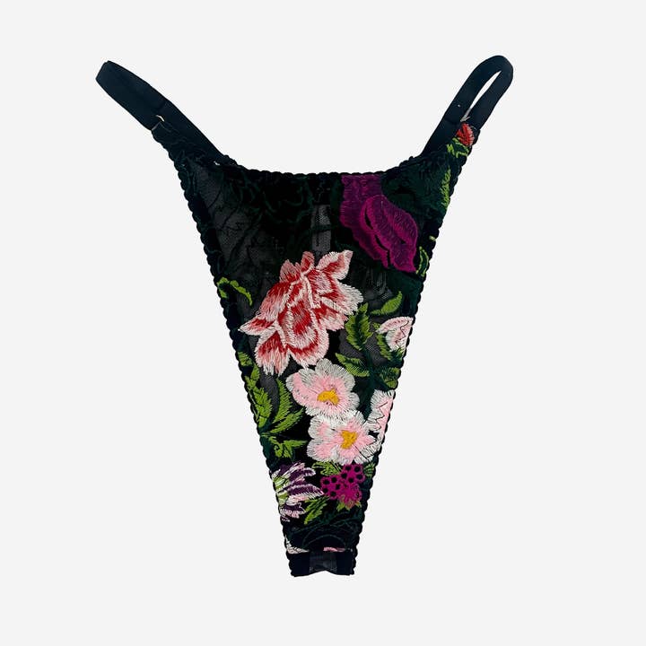 Adjustable thong: Lush Floral for wholesale by Jordan de Ruiter