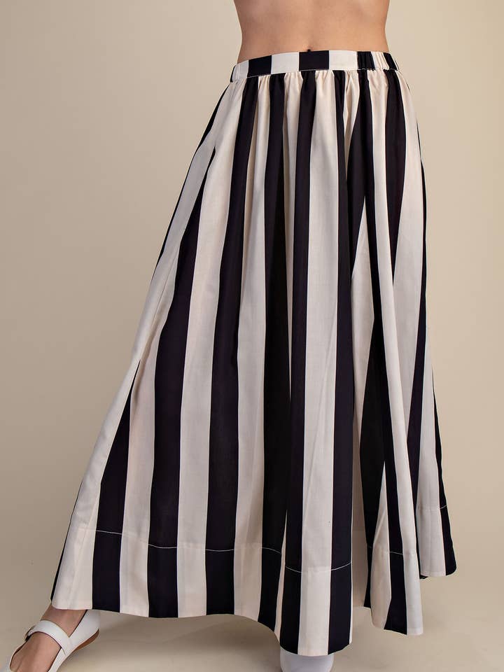 Stripe Flare Maxi Skirt for wholesale by Glam