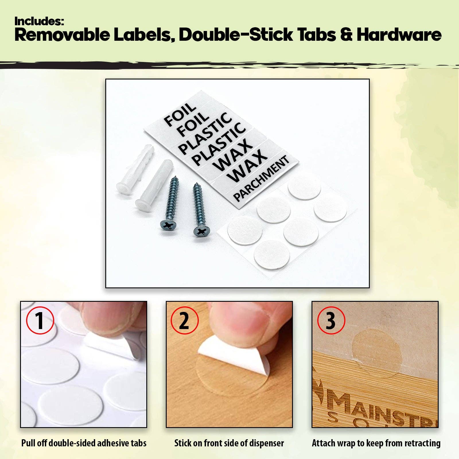 Mainstream Source – wholesale Köksverktyg/-pryl – Mainstream Source® Stor Bambu Wrap Dispenser - Extra tjock4