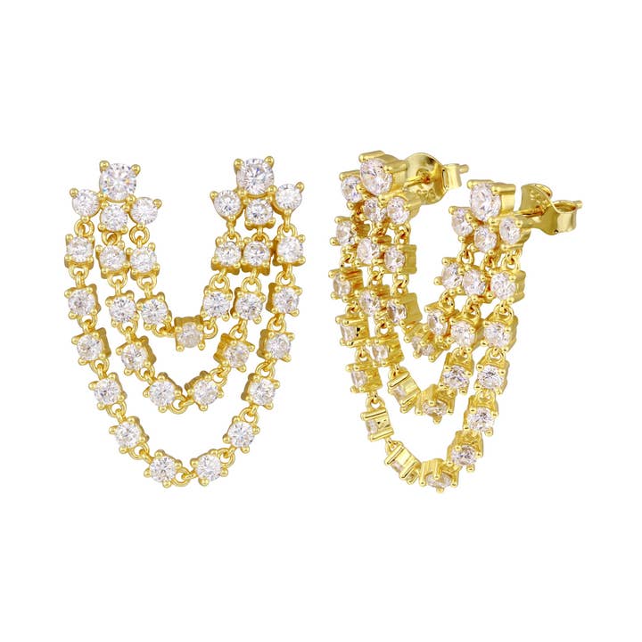 JTG Jewelry - Wholesale Dangle Earrings - Double Cascade Earrings0