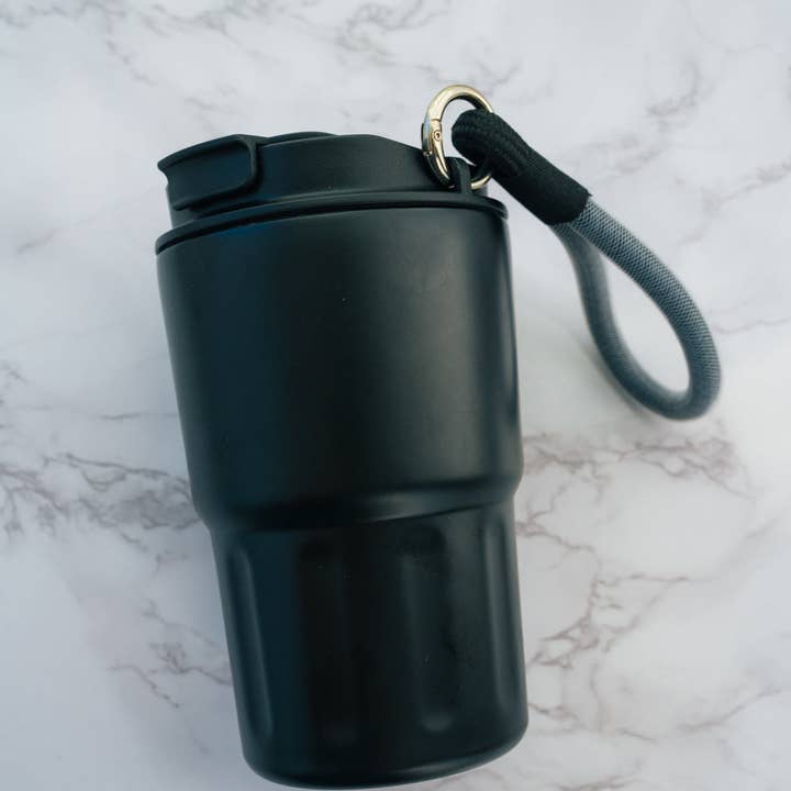 Travel Stainless Steel Insulated Coffee Mug Tumbler with Lanyard for wholesale by Rich & Pour