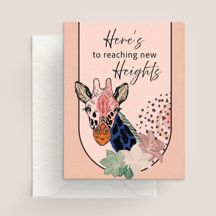 "Here's to Reaching New Heights" Motivational Card for wholesale by K. Jones