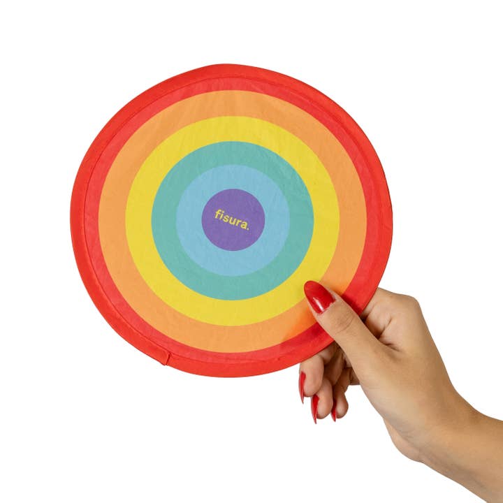 Fisura - Wholesale Party/Paper Folding Fan - Rainbow folding fan3
