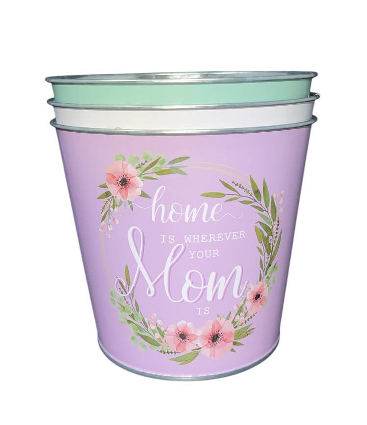 Thompson Wholesale - Wholesale Plant Pot - "Home is Wherever Your Mom Is" Metal Pots -- 12 Pack5
