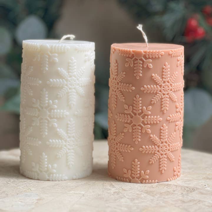 CandlesCo Australia - Wholesale Novelty candle - Snowflake Pillar Candle1