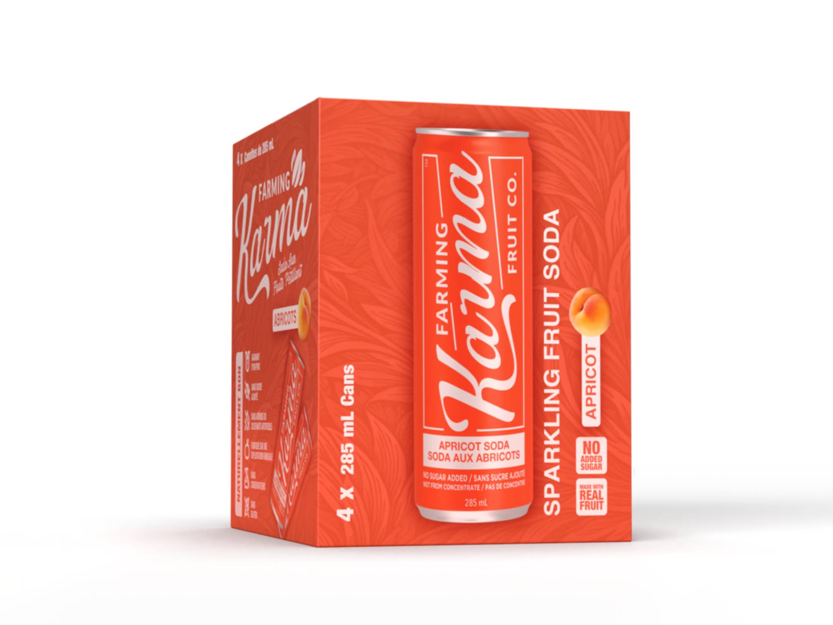 Farming Karma Fruit Co. Ltd - Wholesale Soda/Carbonated Drink - Apricot Soda (4 pack)