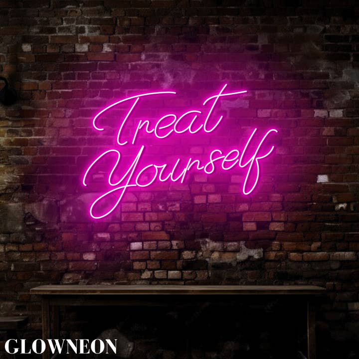 Glow Neon – Sinal de néon por atacado – Placas de Néon "Mima-te", Arte de Parede com Citação Motivacional3