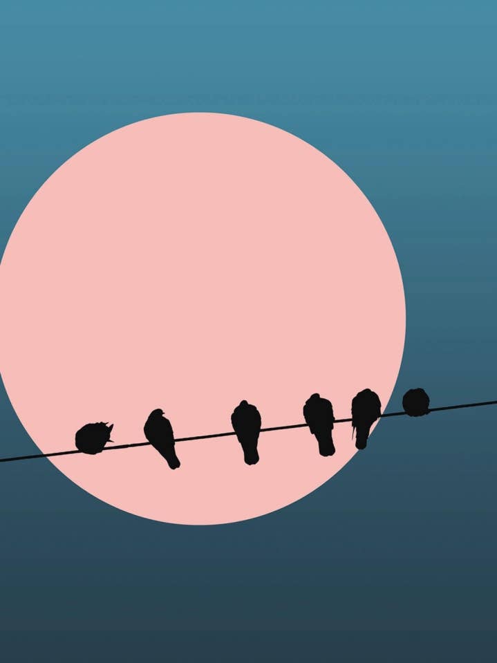 Birds in front of the moon, PAN017 for wholesale by Actetre Deutschland Gmbh