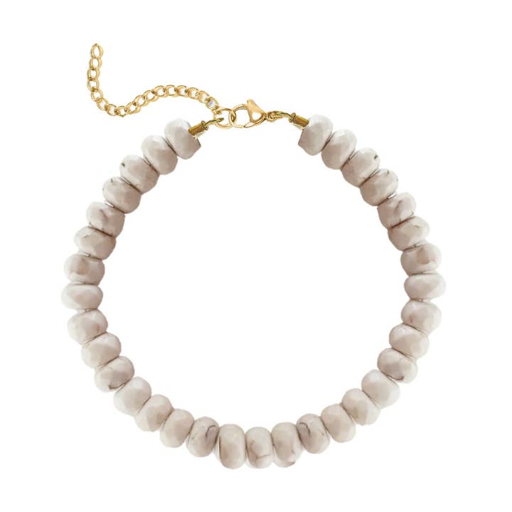 Ivory Cracked Turquoise Bracelet for wholesale by Mint + Sky