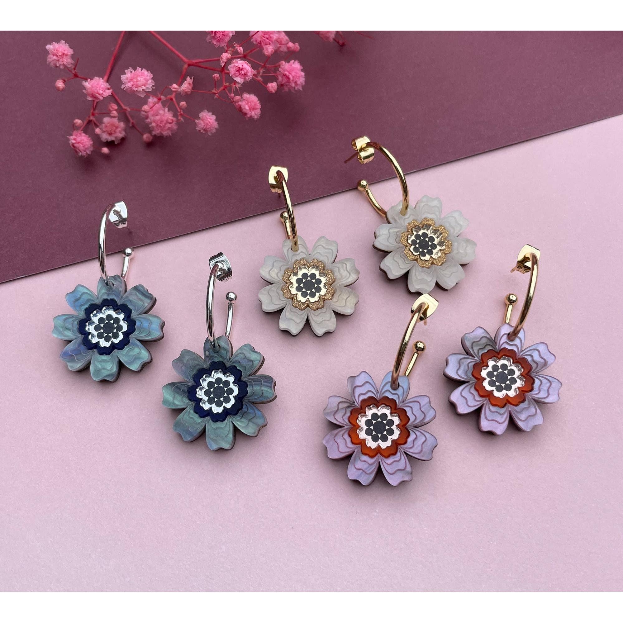 Rosa Pietsch - Vente Créoles - Créoles florales Agnes Daisy : marbre rose2