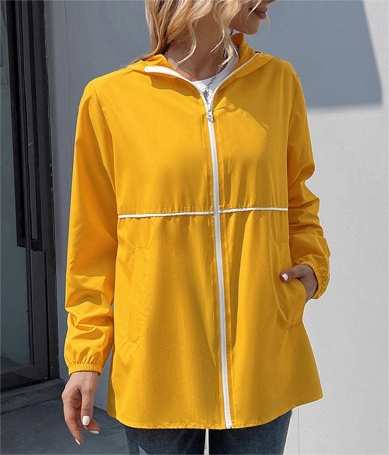 HIDDENBRAND - Wholesale Jacket - Women's - Zippered hooded jacket lightweight outdoor waterproof jacket0