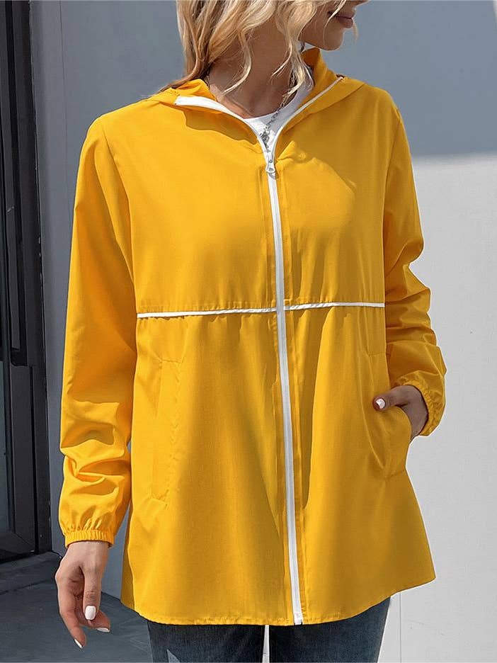 HIDDENBRAND - Wholesale Jacket - Women's - Zippered hooded jacket lightweight outdoor waterproof jacket