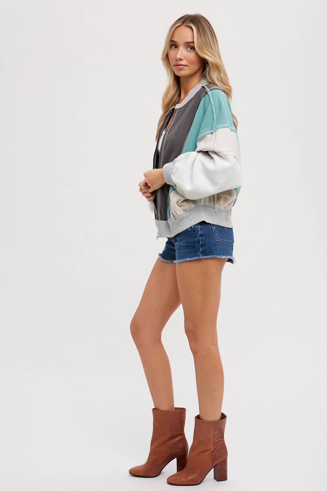 Bluivy - Wholesale Bomber Jacket - Women's - COLOR BLOCK BOMBER JACKET5