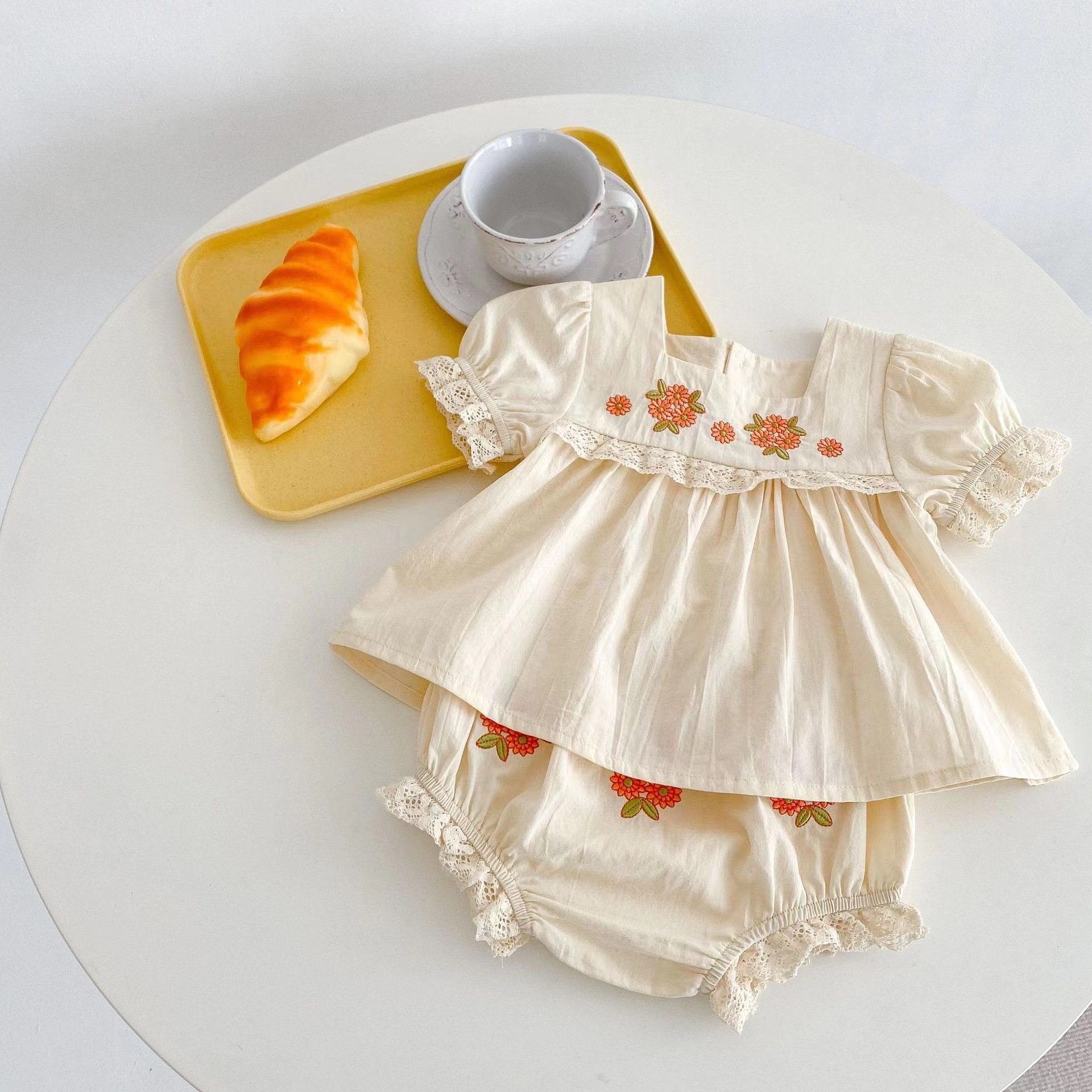 Annie & Charles - Wholesale Top & Short Set - Baby - Annie & Charles® children's clothing set summer flower2