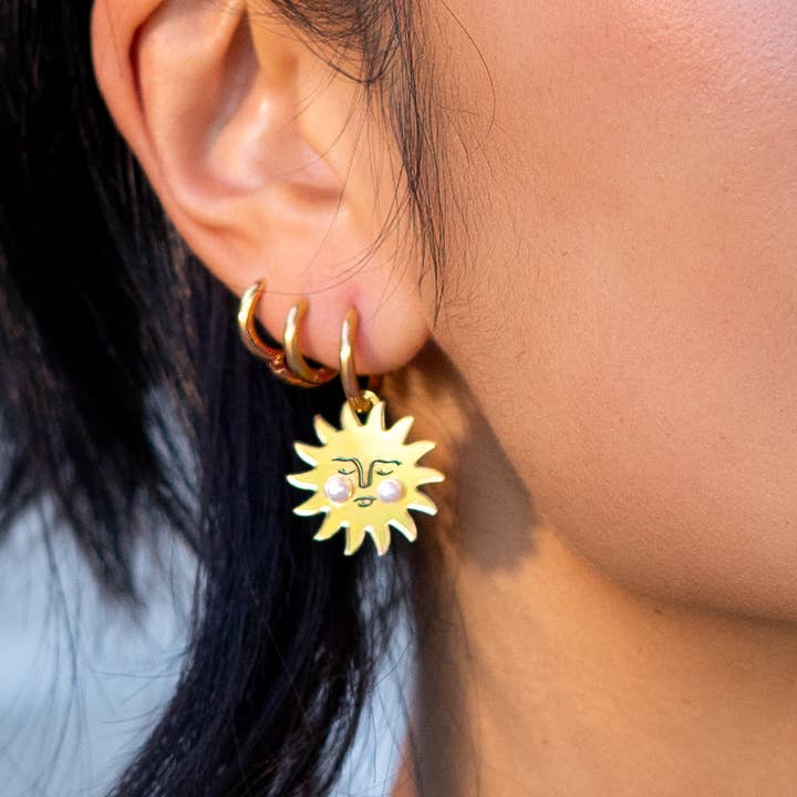 Peter and June - Vente Petits anneaux - Créoles Célestes - Plaqué Or 18K2