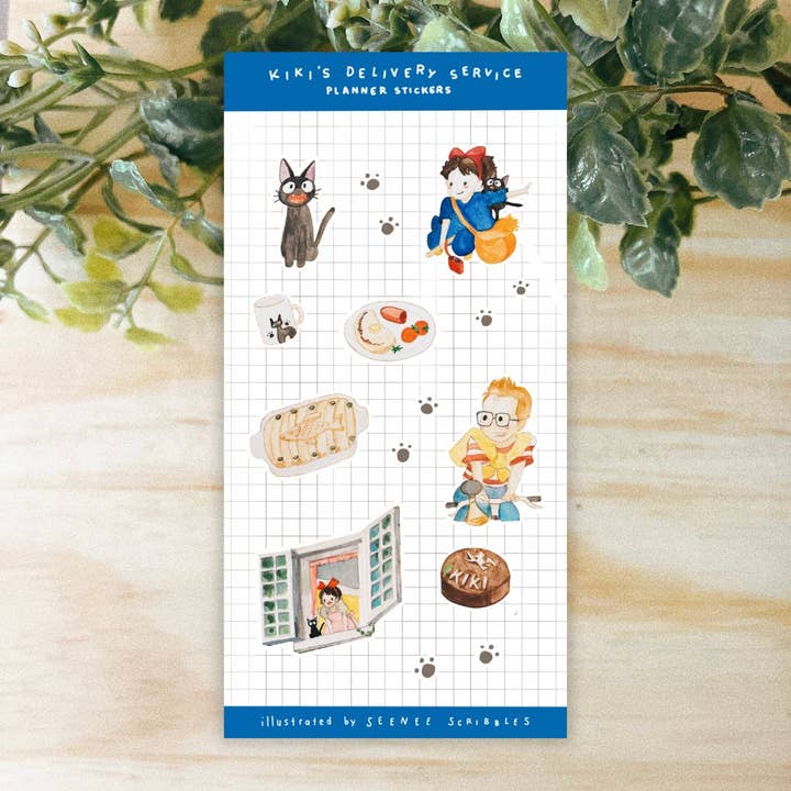 Kiki's Delivery Service Sticker Sheet for wholesale by Seenee Scribbles