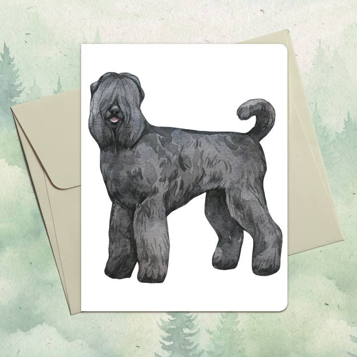Handmade Russian Terrier dog greeting card for wholesale by Soul Familiar