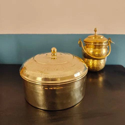 SAMA Homes - Wholesale Food Storage Container - Brass Roti Box with Tin Coating - Large1