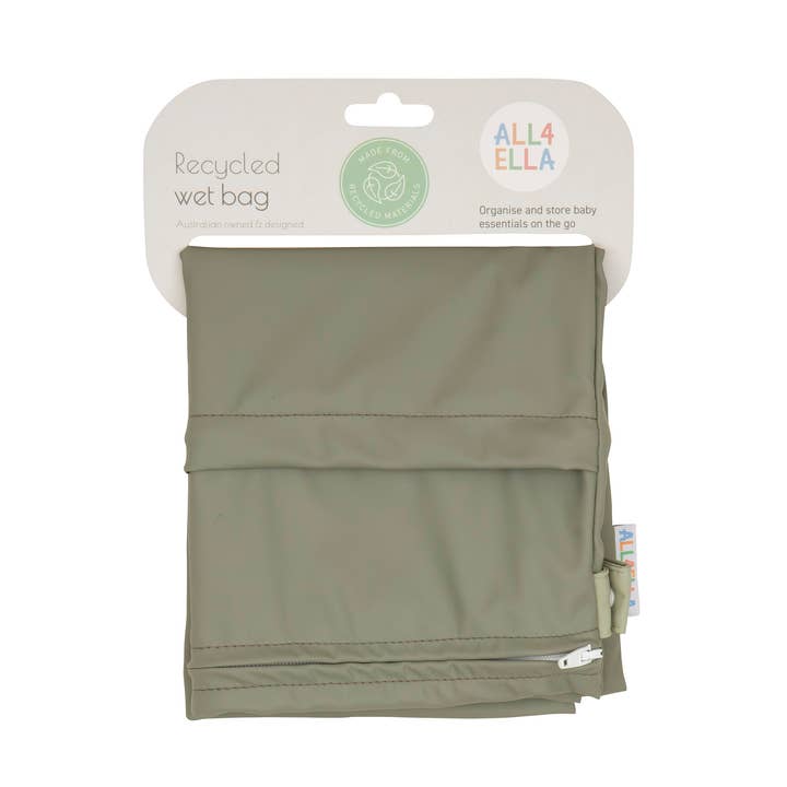 All4Ella - Venta al por mayor Bolsas impermeables - Niños y bebés - Bolsa Grande Reciclada Reciclada para Húmedos - Salvia0