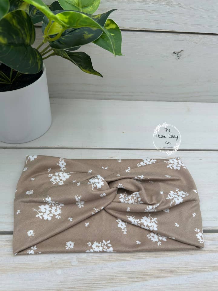 Latte Bouquets Front Knot Headband for wholesale by The Hazel Daisy Co
