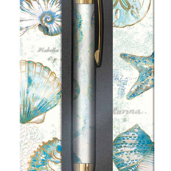 Geschenkset mit Kugelschreibern - High Tide (Muscheln) für den Großhandel von Maison Royal Garden