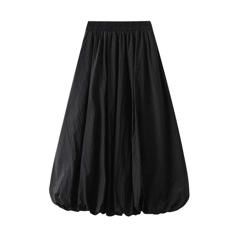 VividLux - Wholesale Skirt - Women's - High Waist Paperbag Lantern Skirt – Women's Midi Skirt2