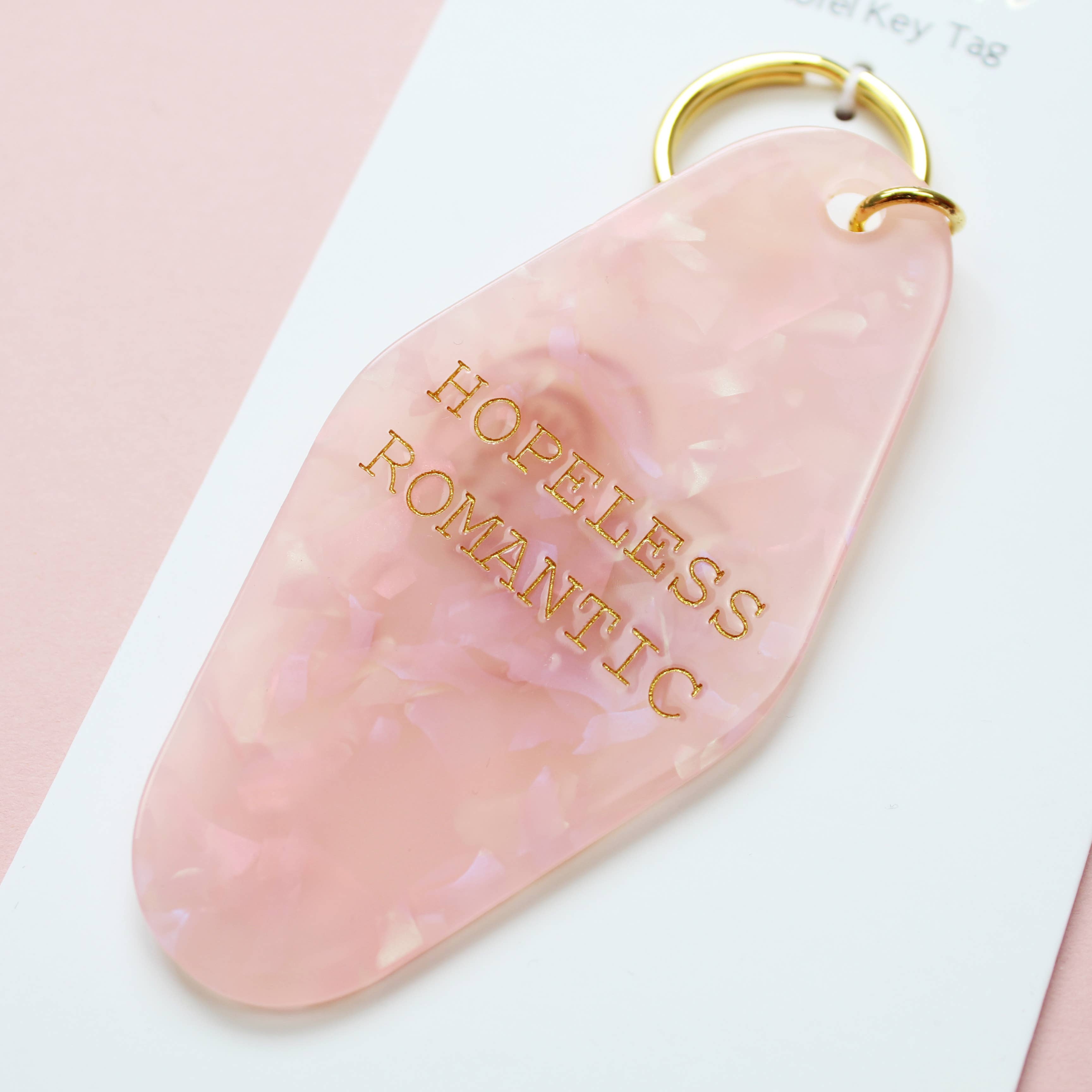 Cousins Collective - Wholesale Keychain - Women's - Crying Heart Motel Keytag Keychain - Pink Marble1