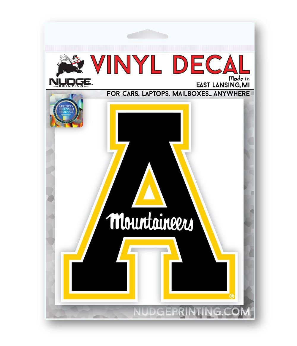 Nudge Printing - Wholesale Sticker - Appalachian State University Block A Car Decal3