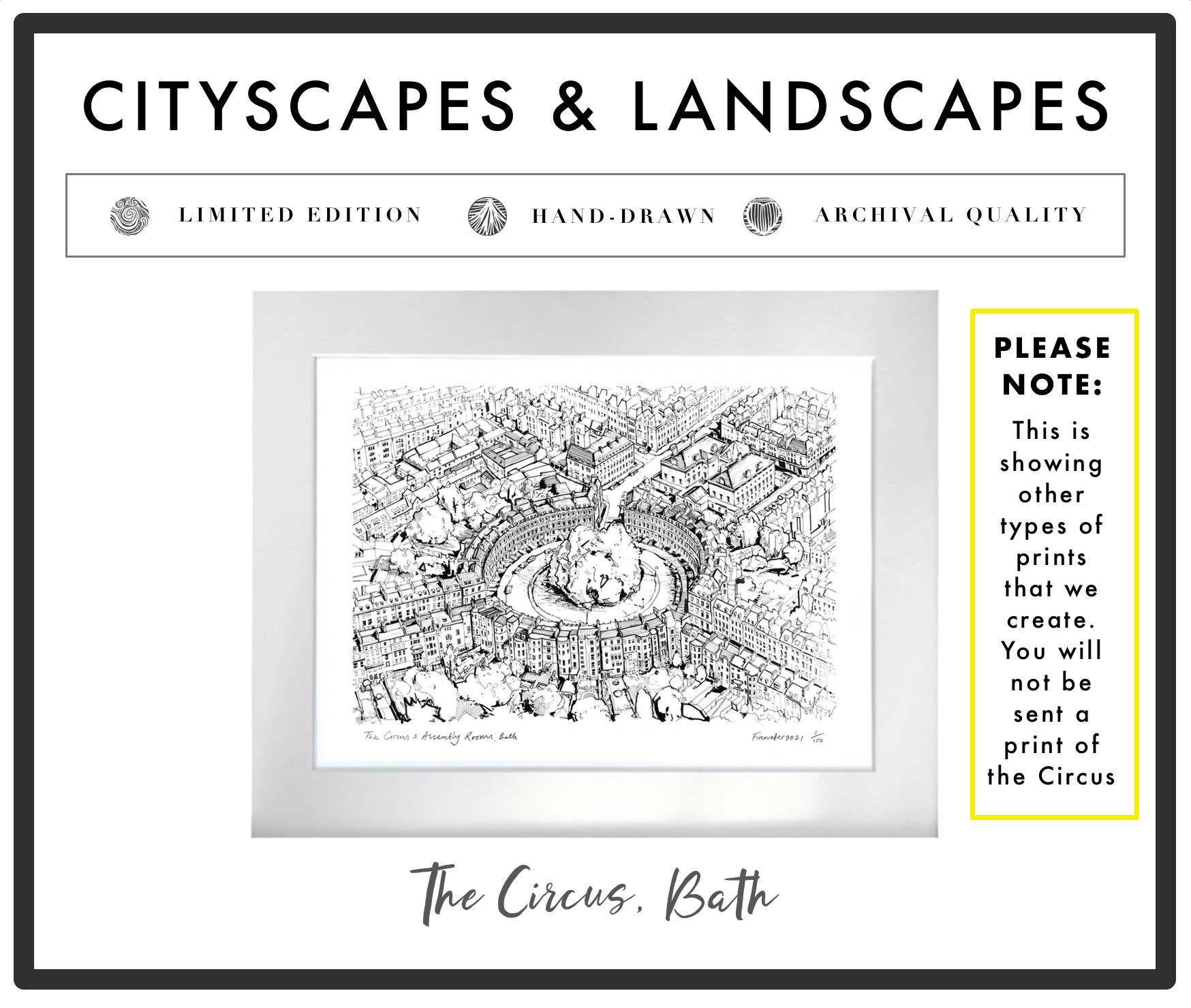 Firewater Gallery – wholesale Art print – BATH UK ART MAP - HAND-DRAWN & LIMITED EDITION6