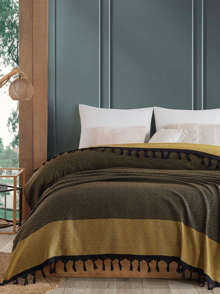 Otantic bedsprei - Goud voor wholesale door Turkey Home Textile