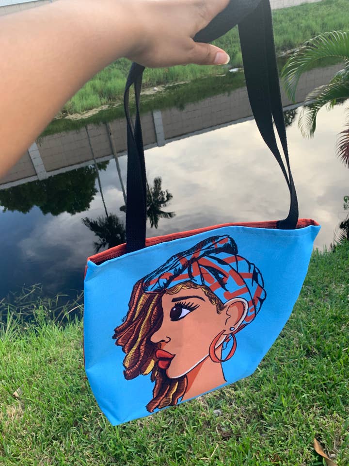 Goldi-locs Two Toned Tote Bag for wholesale by iART Productionsj LLC