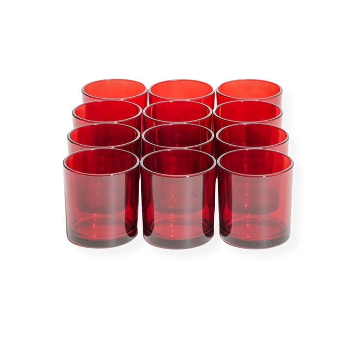 General Wax - Candle Making Supplies - Wholesale Candle Holder - 9.5 oz Monticiano Passion Red - Candle Making Glass2