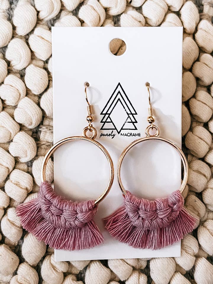 Argolas de ouro lavanda por atacado de Purely Macrame
