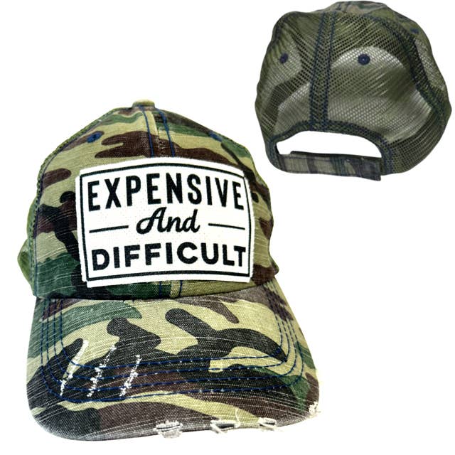 dkhandmade - Wholesale Trucker Hat - Unisex - EXPENSIVE AND DIFFICULT | UNISEX HAT | DISTRESSED5