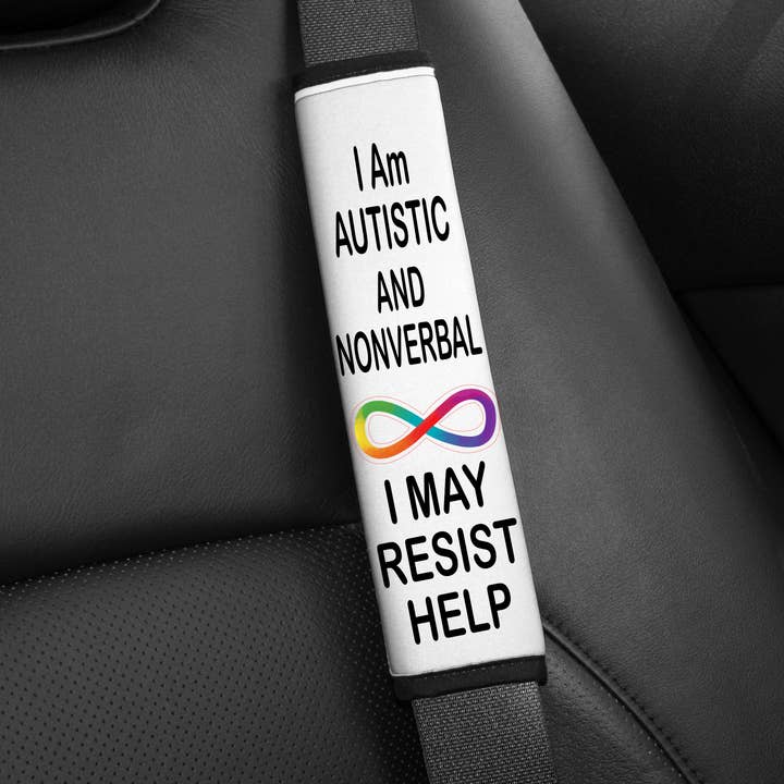 Nonverbal Seatbelt Cover for wholesale by Smile Graphics and Design