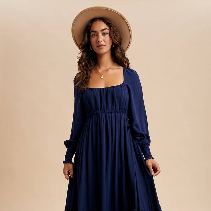 GATHERED LONG SLEEVE MAXI DRESS and other Purchase Wholesale gathered. Free Returns & Net 60 Terms on Faire trending on Faire.