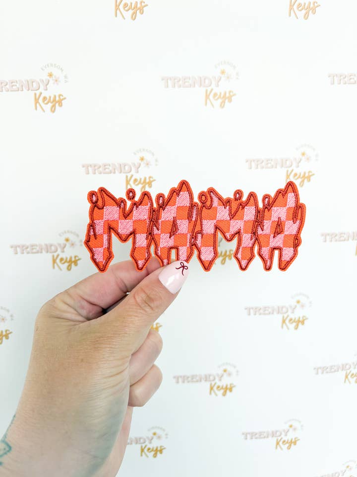 Checkered MAMA Patch for Hats, Bags & More for wholesale by TrendyKeys