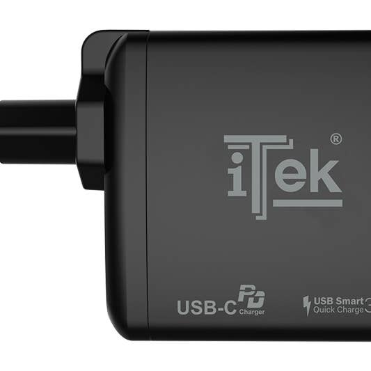 ITEK – Großhandel Mobiles Ladegerät – 60W Wandladegerät, 6A (2x3A) mit 2 Anschlüssen2