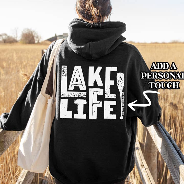 Sudadera con capucha Lake Life Oar personalizada | Ropa de verano para venta al por mayor de DIYxe