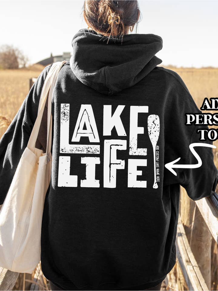 DIYxe – Engroshandel Hoodie – Kvinder – Lake Life Oar personlig Lake hættetrøje | Sommertøj