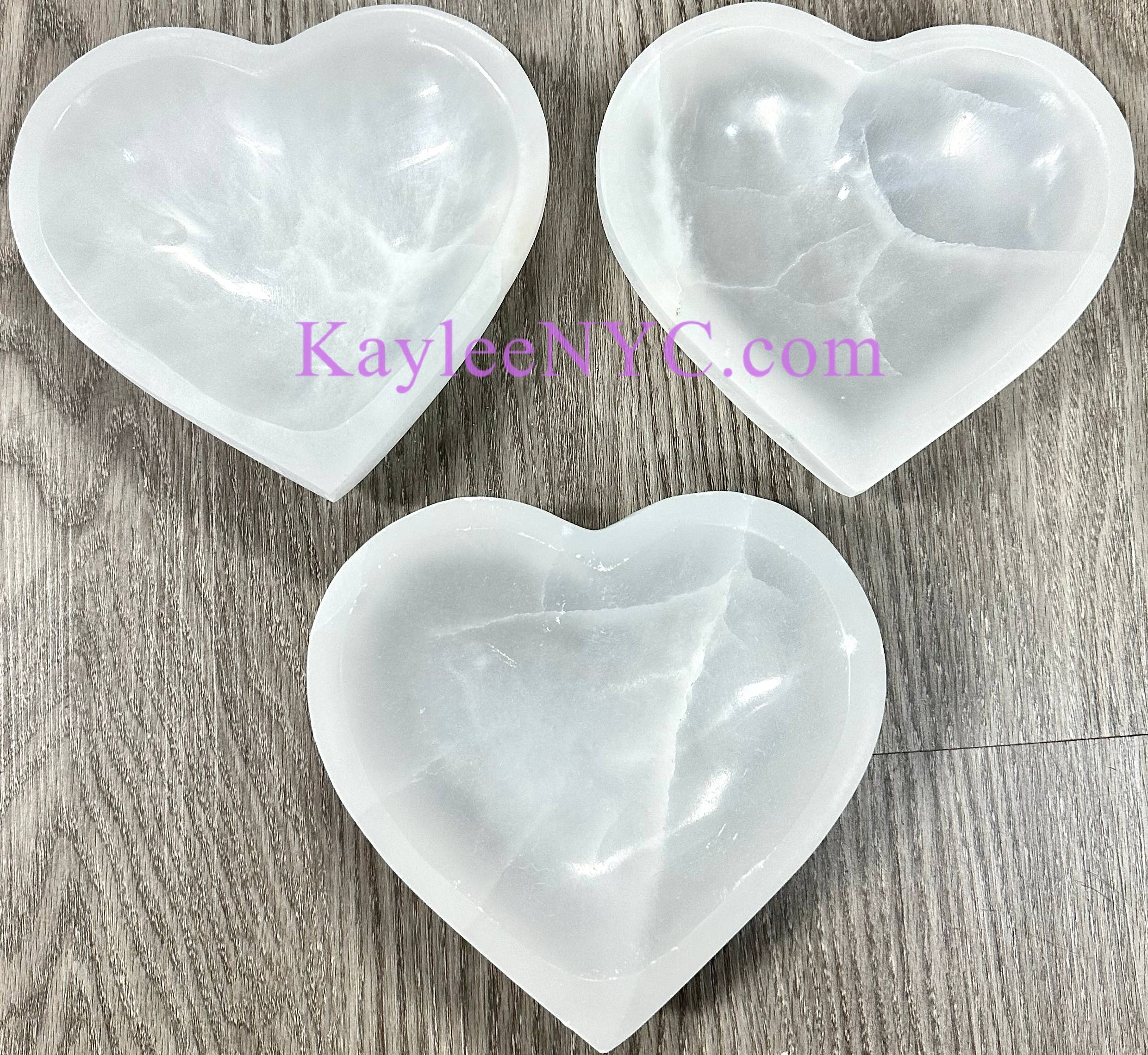 KayleeNYC - Wholesale Spiritual Stone/Crystal - Natural Selenite aka Satin Spar Heart Bowls2