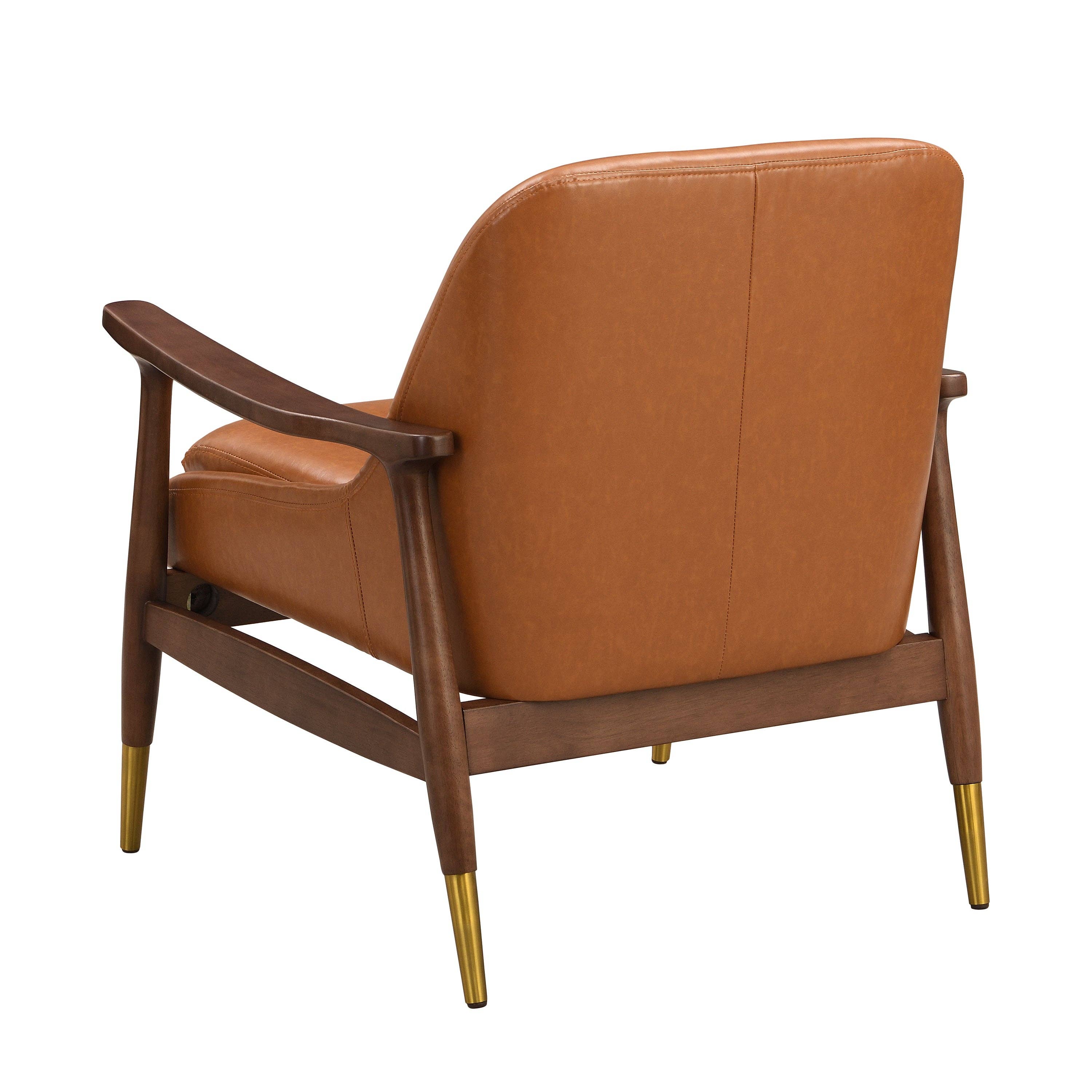 BlakOutlet – wholesale Chair – Mid-Century Faux Leather Accent Chair with Cushioned Sea9