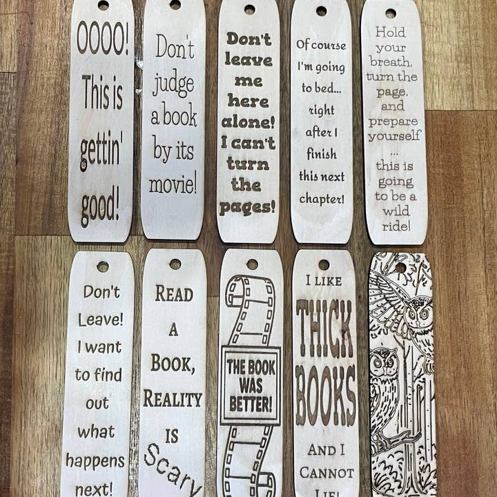 Laser Engraved Bookmarks for wholesale by Oak And Iron Engraving
