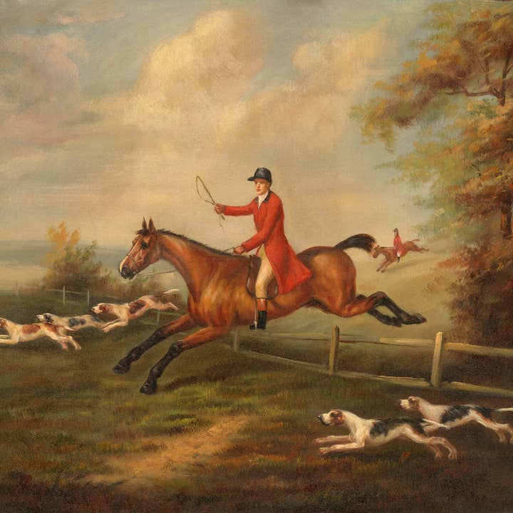 Madison Bay Co. - Historical Home Decor Reproductions - Wholesale Painting/Drawing - Fox Hunting Scene Vintage Painting Print on Canvas14