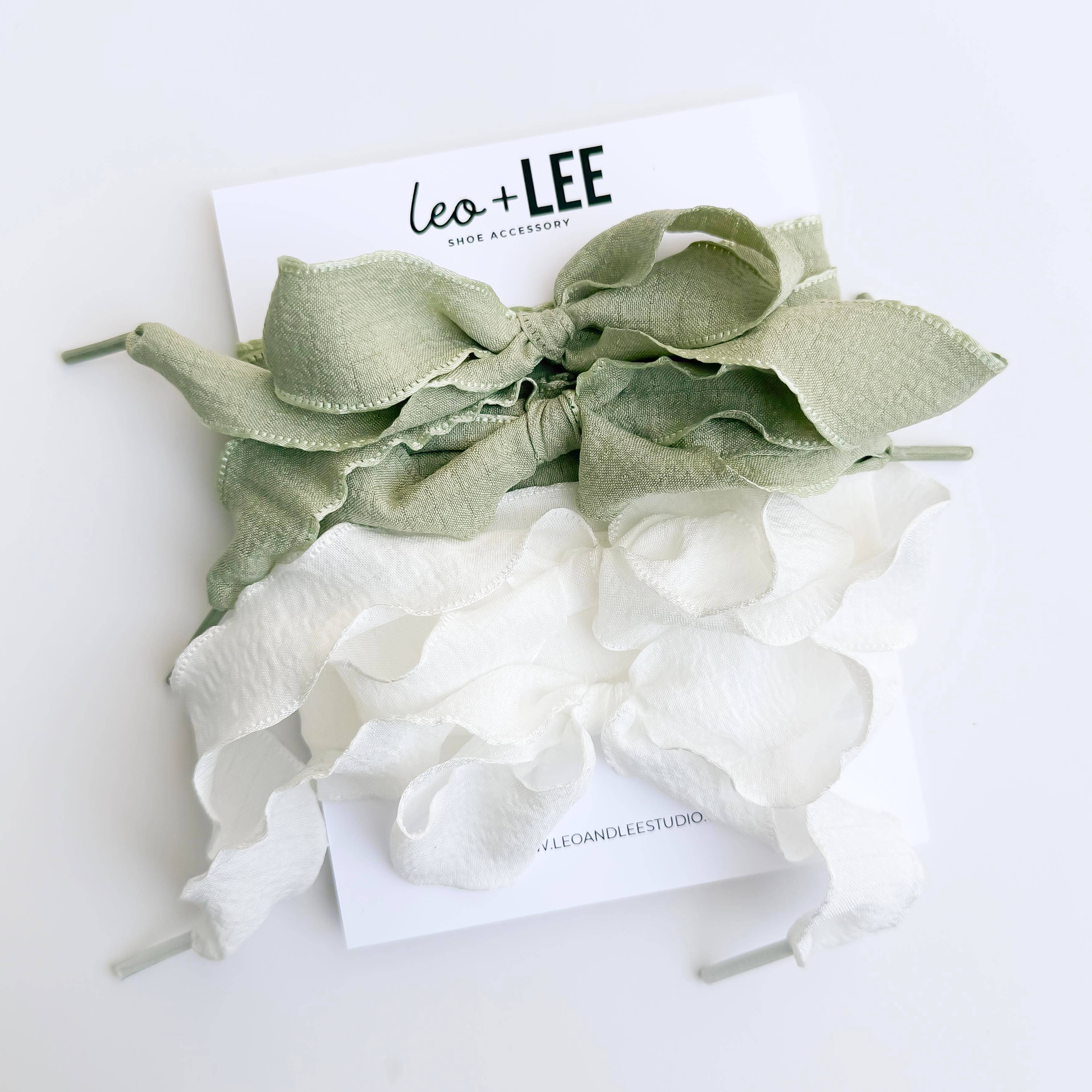 Leo & Lee Studio - Wholesale Shoelaces - Women's -  Gingham Shoe Lace Sets– Ribbon Bow Shoe Accessories20