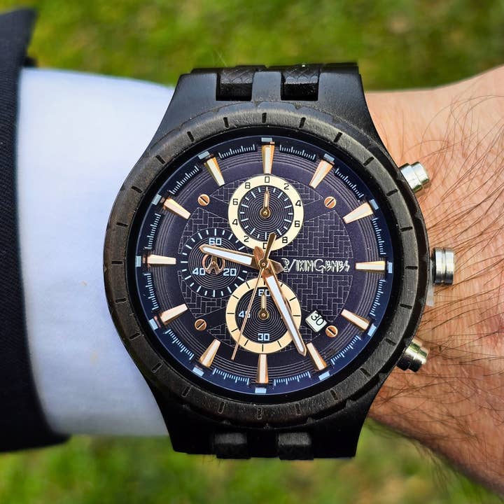 Vikingenes - Wholesale Wrist Watch - Men's - Men's Personalized Engraved Wooden Watch 4