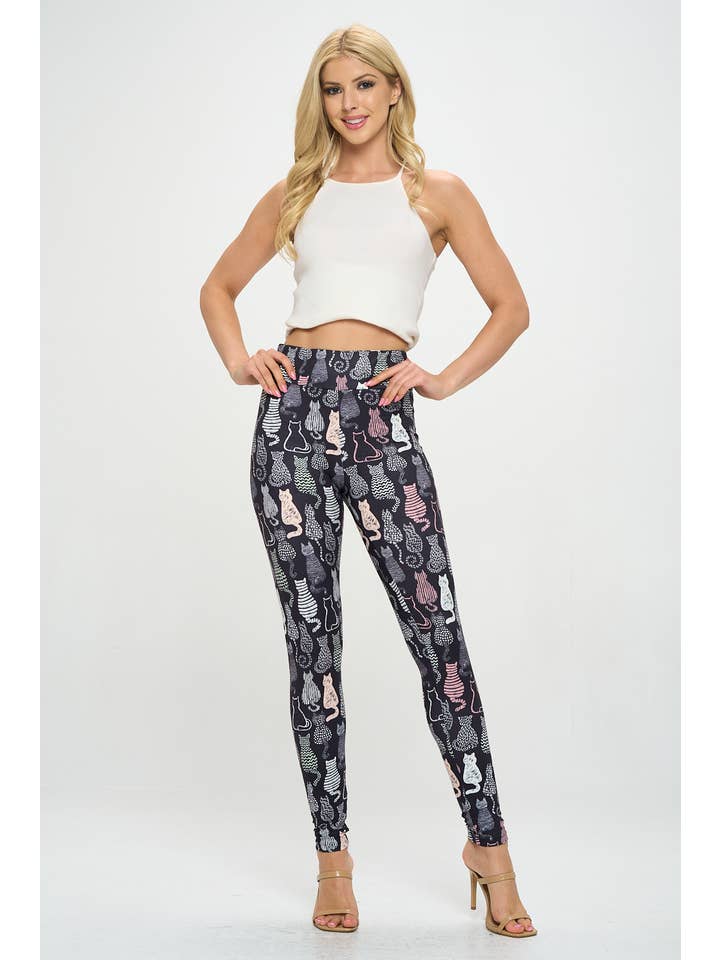 LA Soul - Wholesale Fashion Leggings - Women's - Variety Of Cat Print Legging1