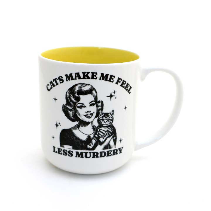 Lenny Mud - Wholesale Coffee Mug - Cats Make Me Feel less Murdery mug, cat mom, funny cat mug