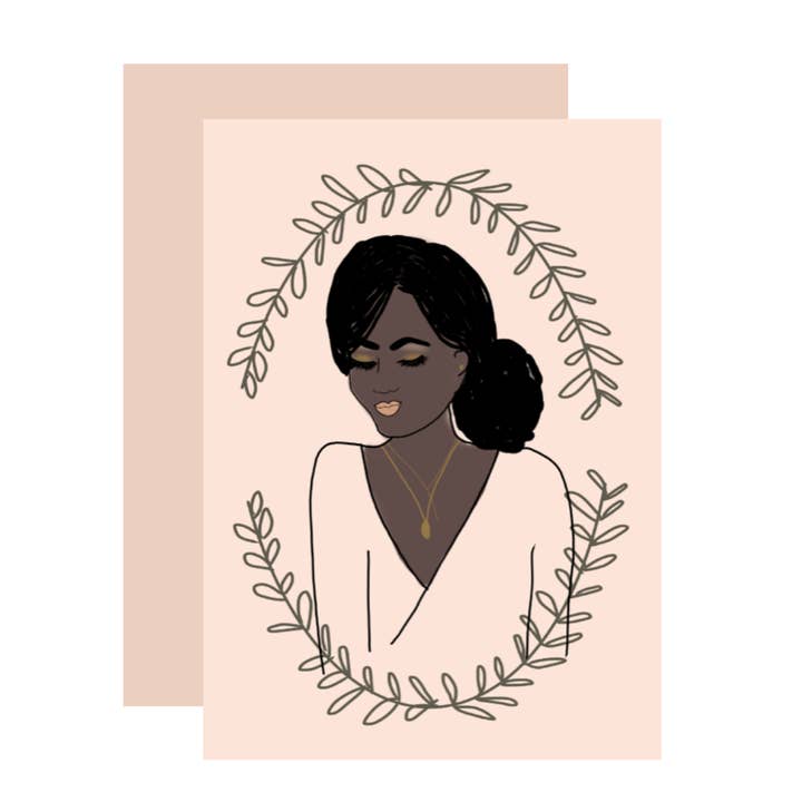 Carte de vœux pour poupée Tameeka pour la vente par Aims Moon Paperie