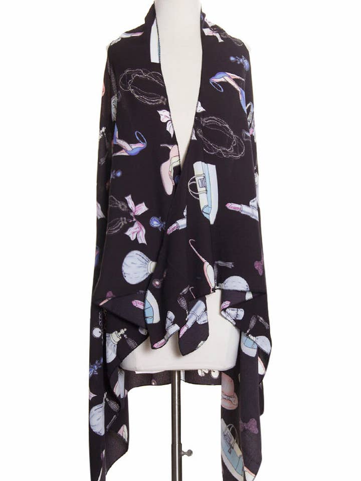 Chaleco con estampado de ilustraciones de lindos accesorios para venta al por mayor de Hana